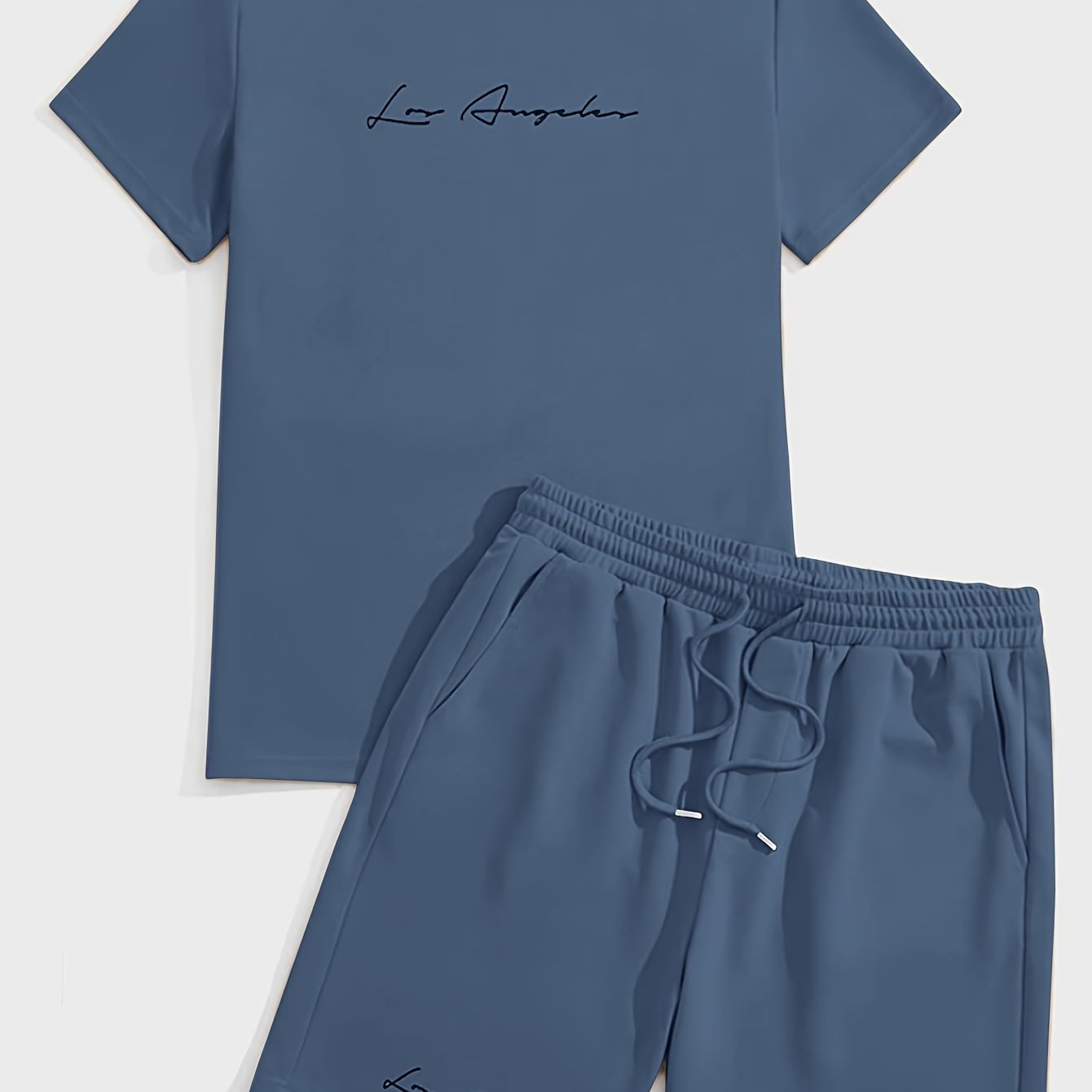 2-teiliges trendiges Outfit für Herren – Lässiges Set aus T-Shirt mit Rundhalsausschnitt und kurzen Ärmeln sowie Shorts für den Sommer, Herrenbekleidung für Urlaub und Training