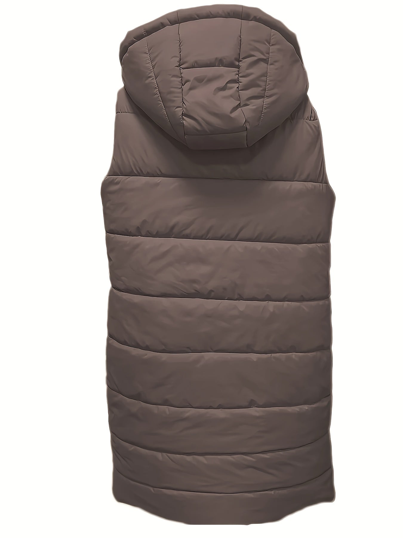 Damen-Kapuzenmantel mit Knopfleiste – Ärmelloser langer Casual-Mantel