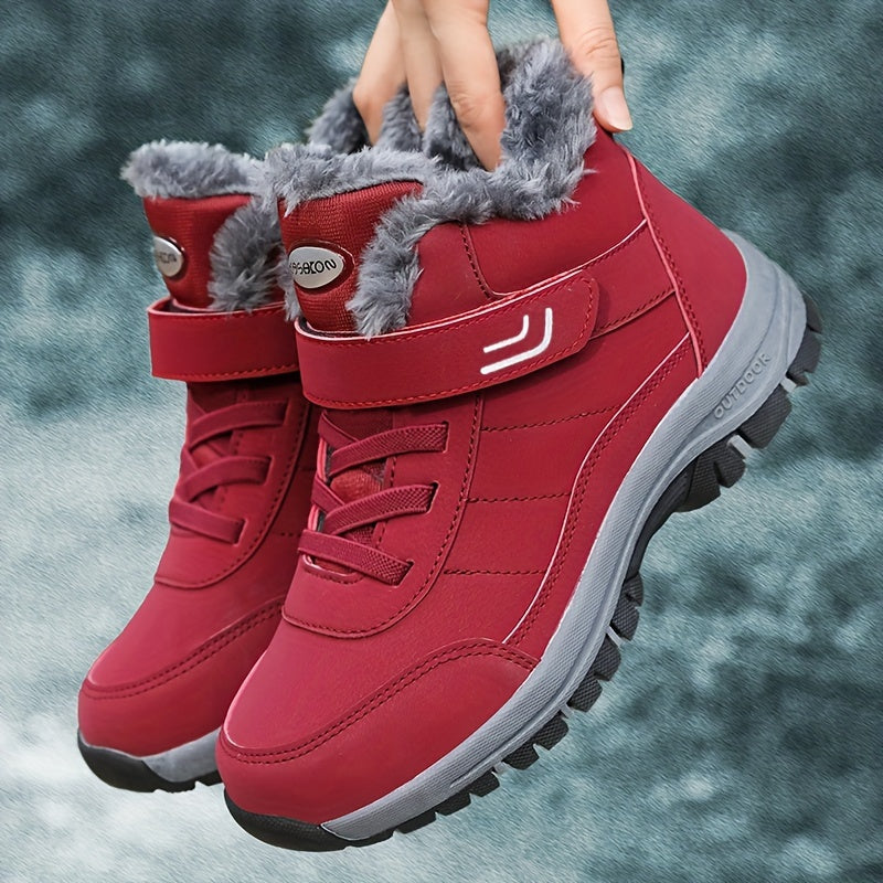 Damen-Outdoor-Sneaker – schwarz, wasserdicht, rutschfest, thermoisoliert für den Winter