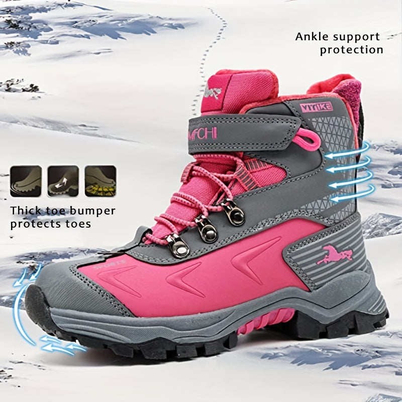 Jungen-Schneestiefel, rutschfeste Schuhe für Outdoor, Wandern, Klettern im Winter