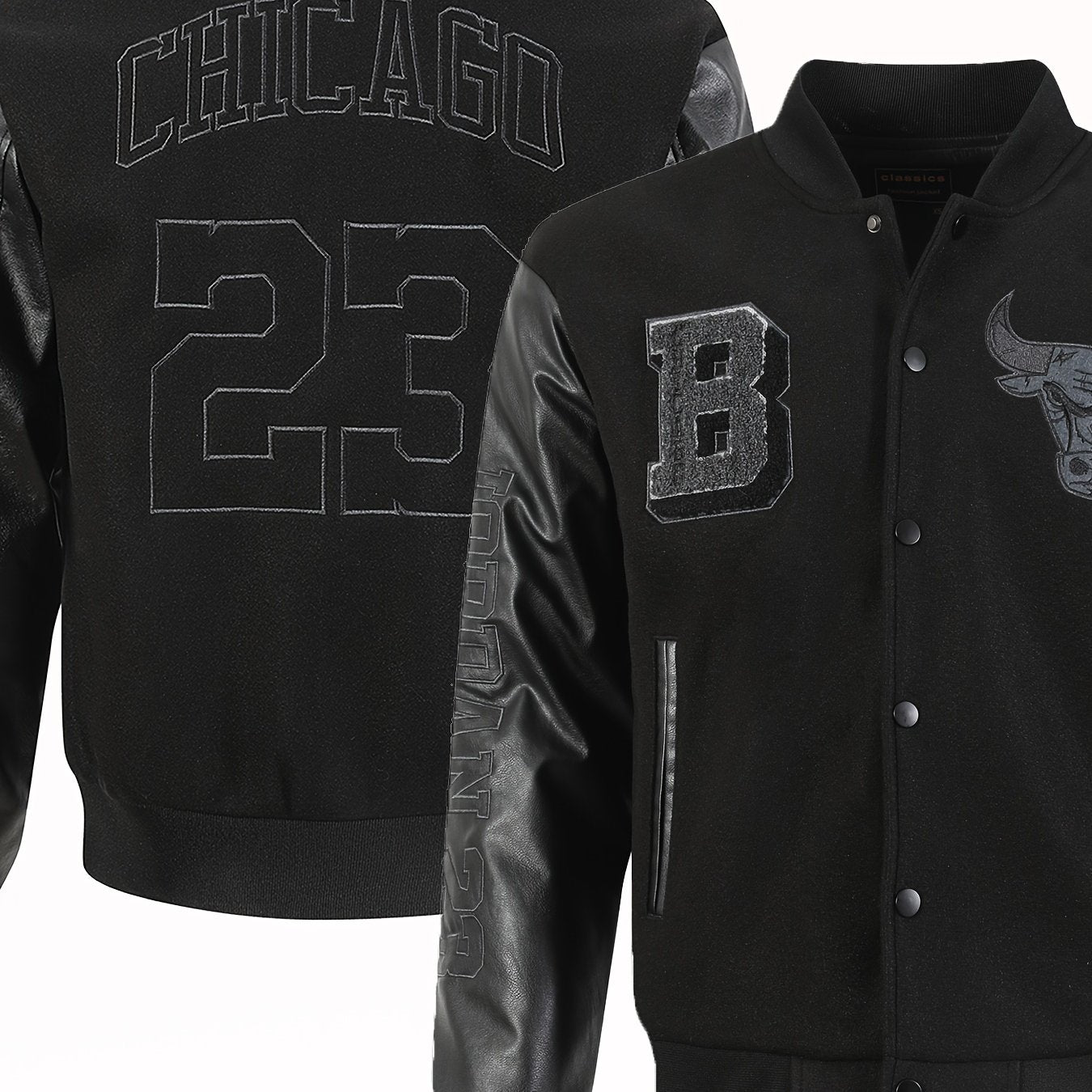 Herren Baseballjacke Schwarz #23 – Lässiges klassisches Retro-Sportdesign, mit...