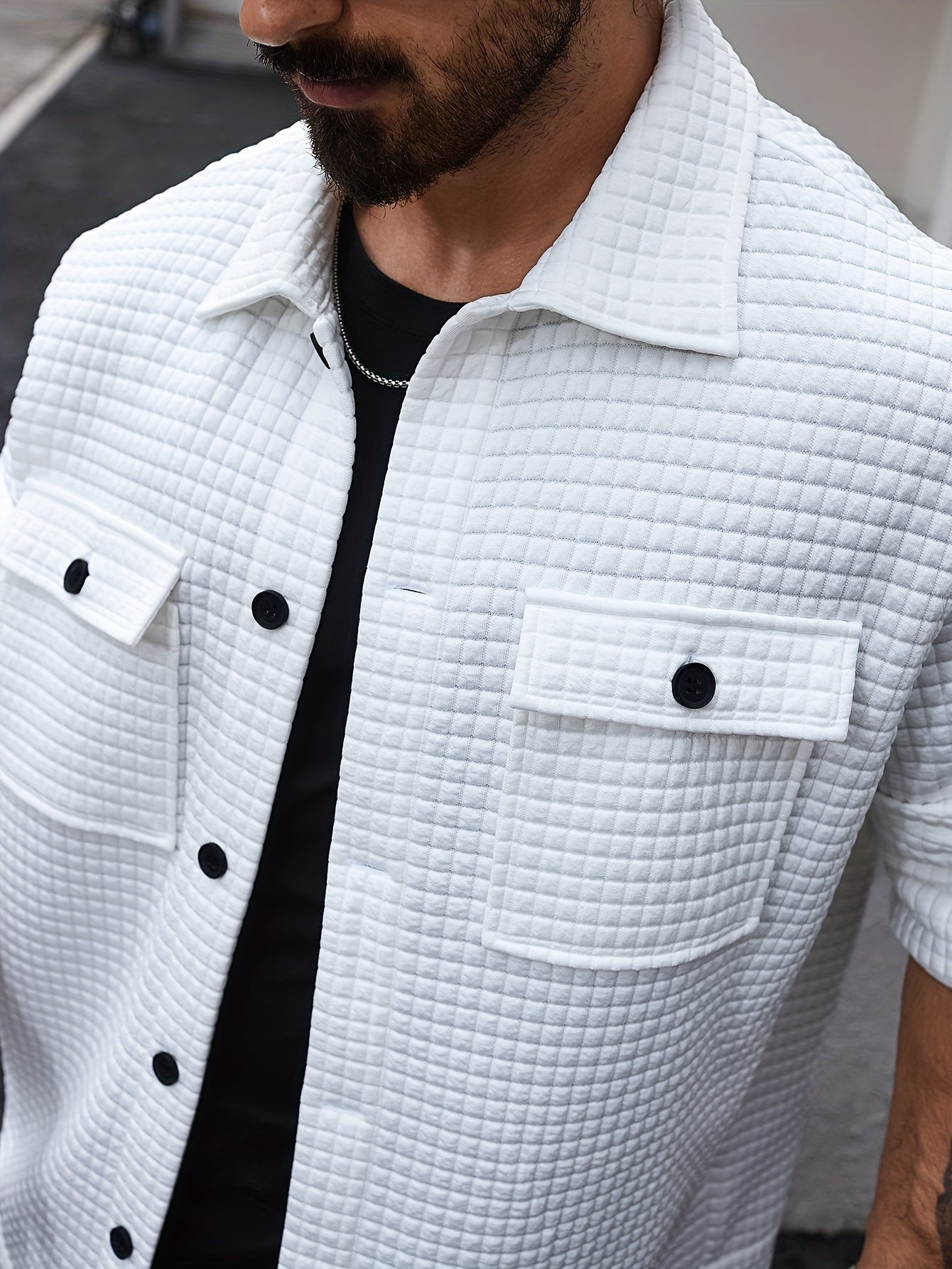 Herren-Übergrößen-Cargojacke mit Taschen und Kragen – Lässiger Stil, Herbst/Winter, lockere Passform