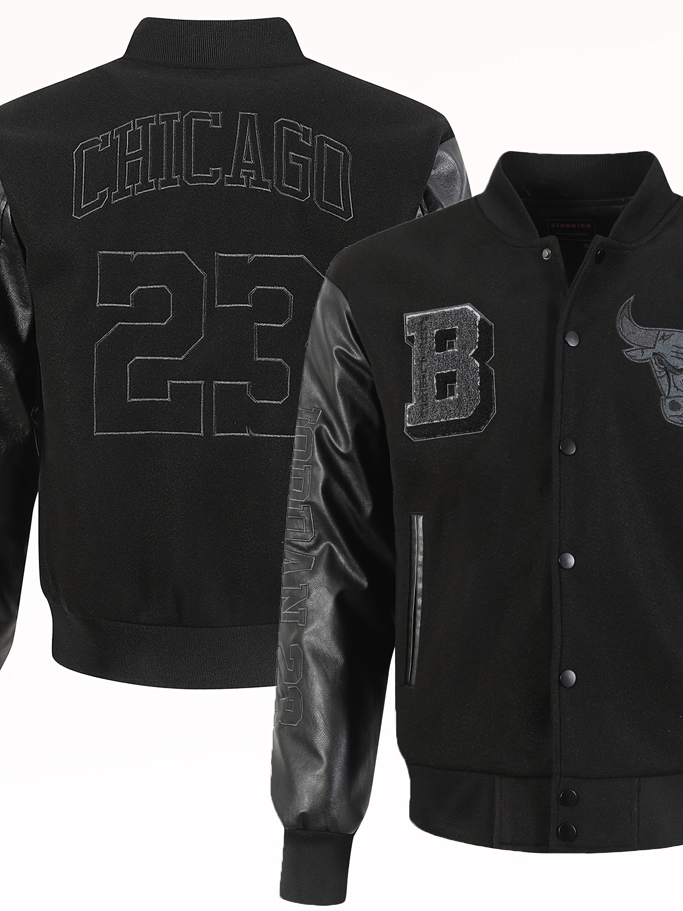 Herren Baseballjacke Schwarz #23 – Lässiges klassisches Retro-Sportdesign, mit...