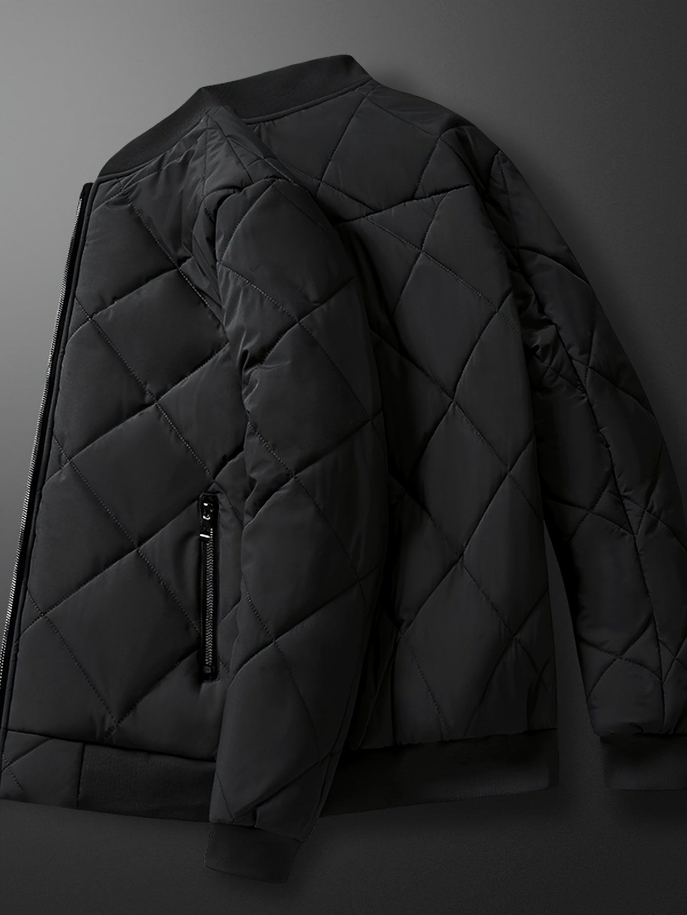 Herren Stepp-Fleecejacke mit Stehkragen – Sportliche Zip-Up-Jacke mit Reißverschlusstaschen, vielseitig einsetzbar