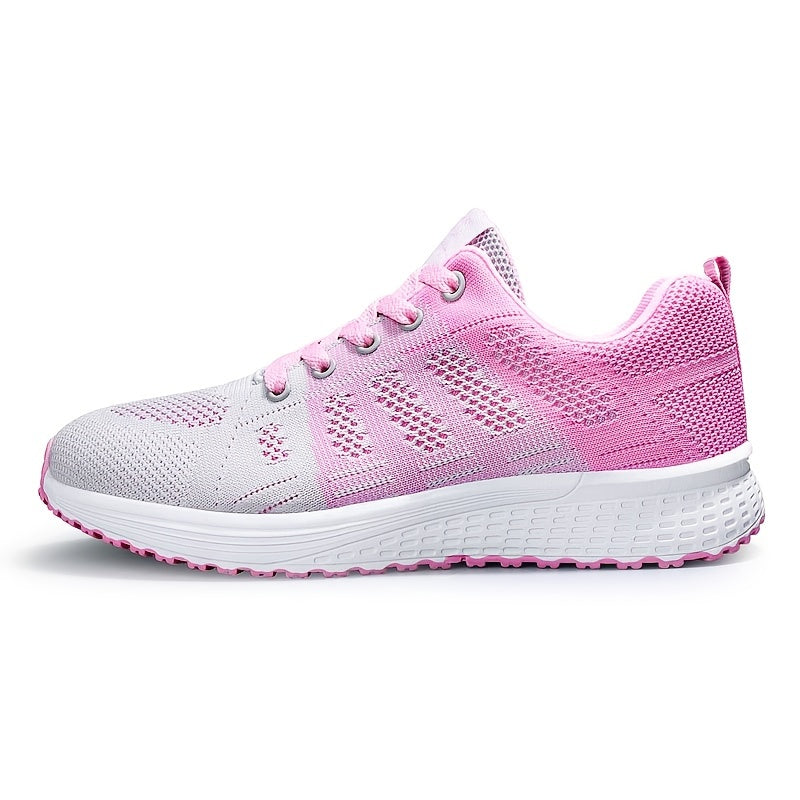 Leichte Damen-Sneaker, atmungsaktive Mesh-Schnür-Laufschuhe, Damenschuhe