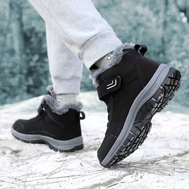 Damen-Outdoor-Sneaker – schwarz, wasserdicht, rutschfest, thermoisoliert für den Winter