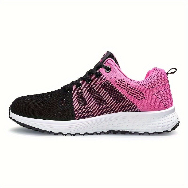 Leichte Damen-Sneaker, atmungsaktive Mesh-Schnür-Laufschuhe, Damenschuhe