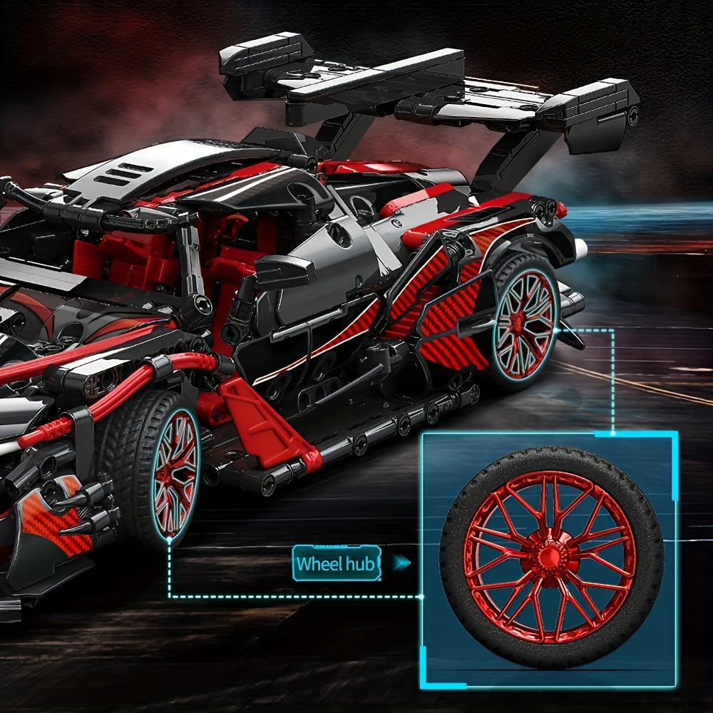 Bausatz für Erwachsene – Herausforderndes Rennwagen-Baukastenset, 1:14 Maßstab, 1391 Teile, Auto-Modellbau-Set, DIY-Spielzeug