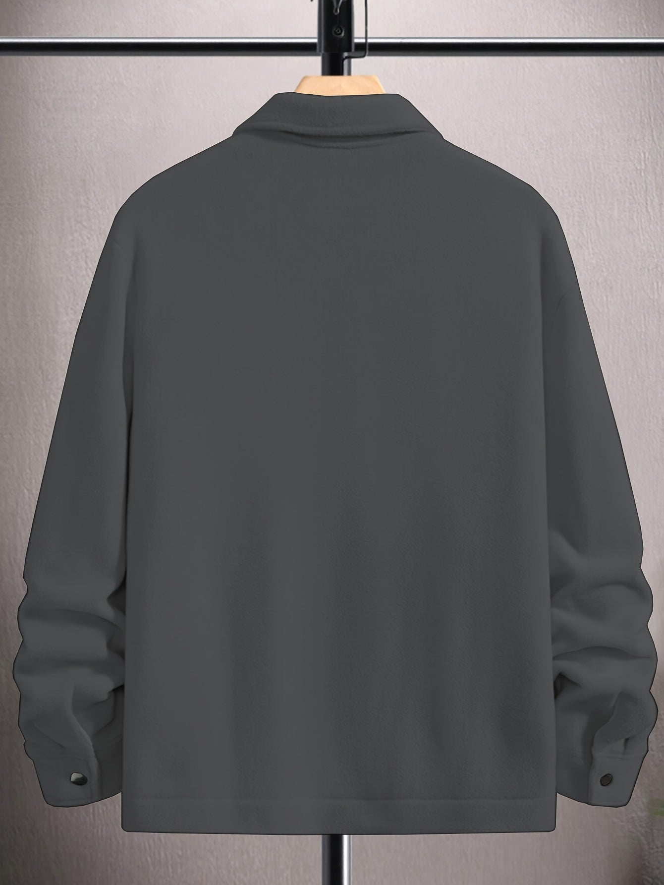 Herren Fashion-Klassik Fleecejacke – Mit umklappbarem Kragen und Druckknöpfen, weiches Strickfleece, lässig