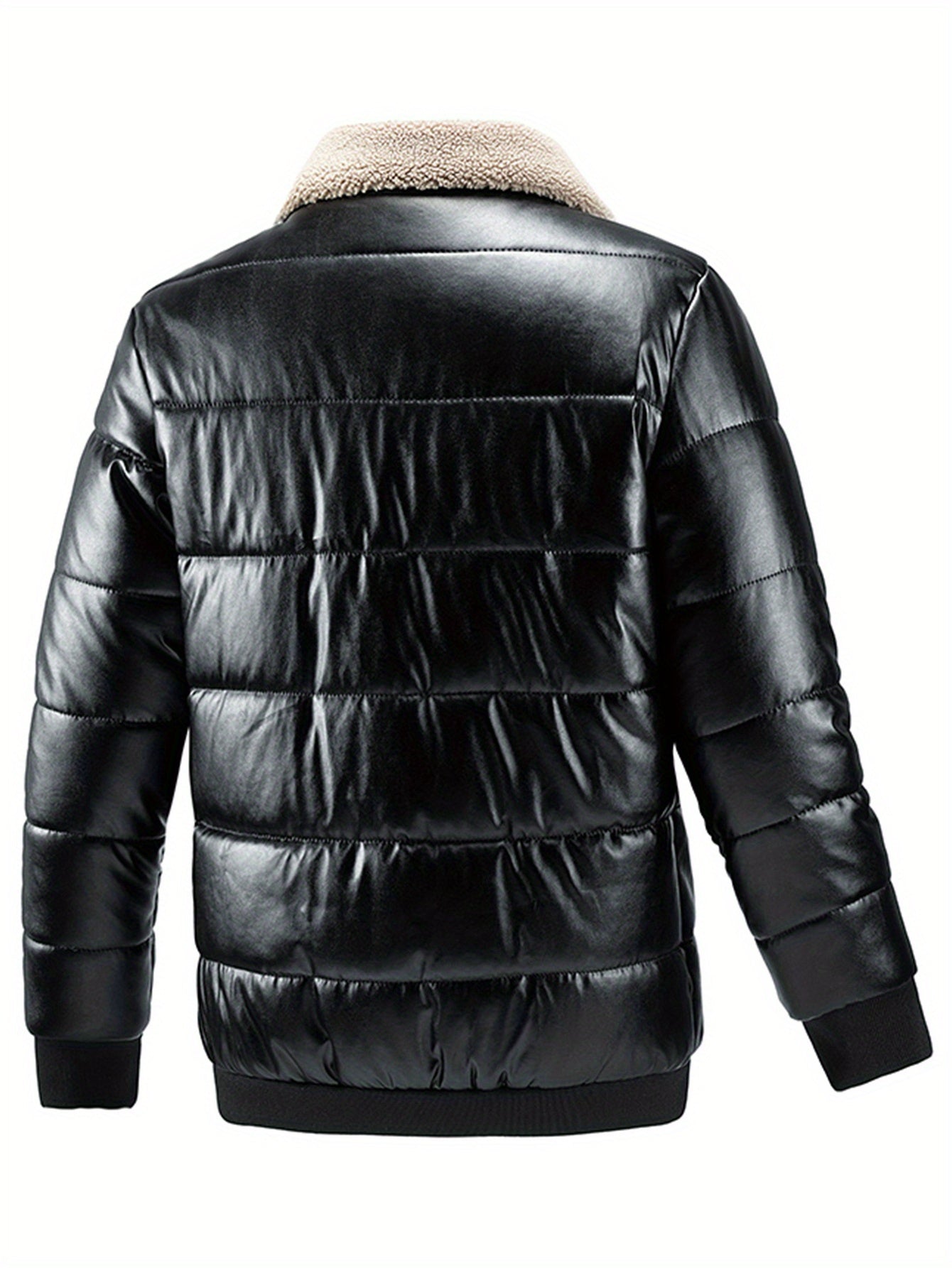 Herren Winterjacke in Heavy-Duty-Qualität – Schwarzer Kälteschutz-Mantel mit Reißverschlusstaschen, formell & elegant