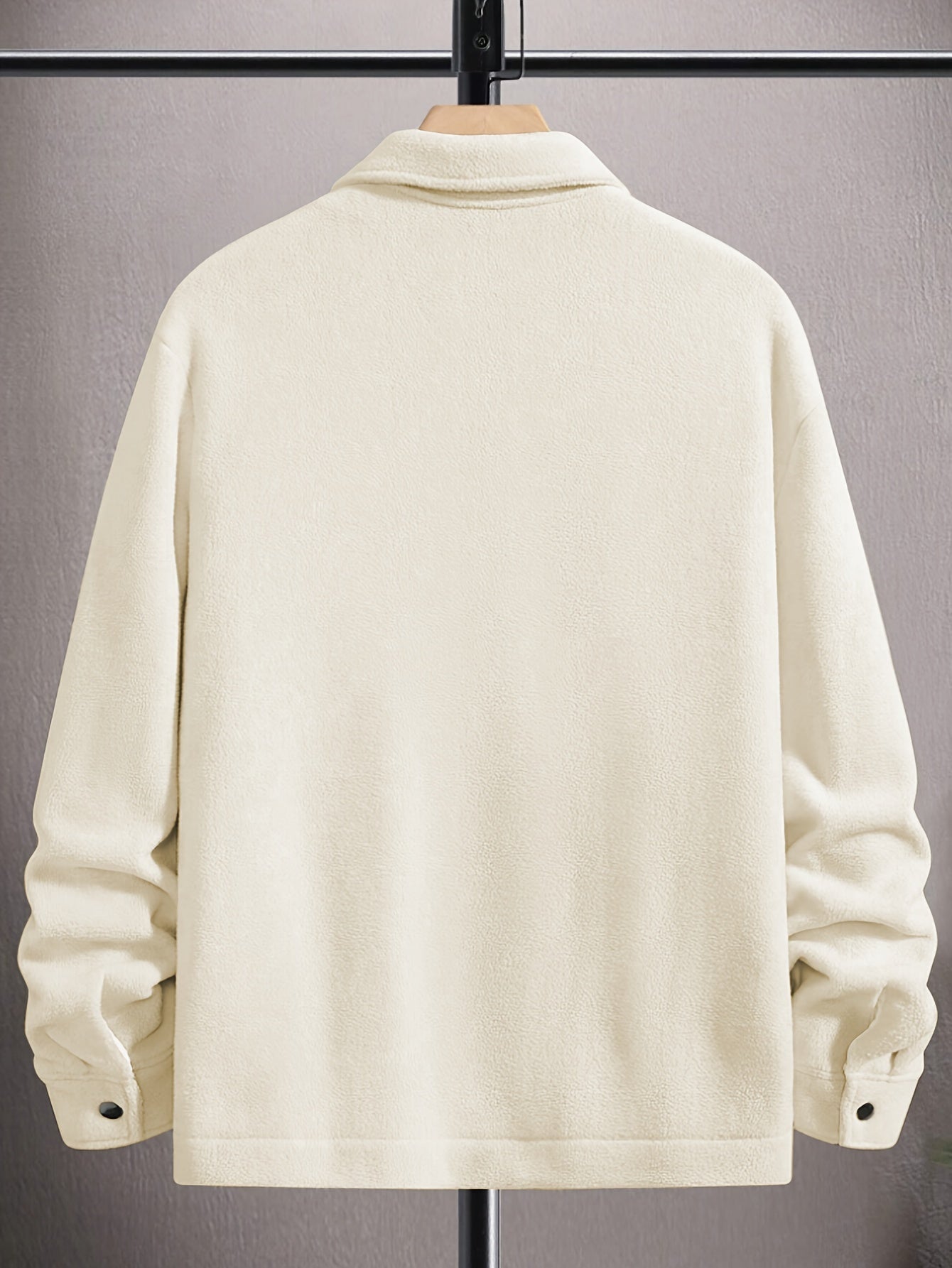 Herren Fashion-Klassik Fleecejacke – Mit umklappbarem Kragen und Druckknöpfen, weiches Strickfleece, lässig