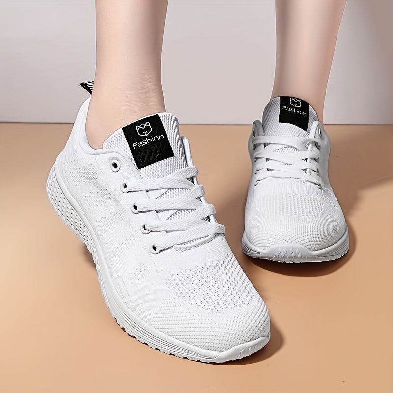 Leichte Damen-Sneaker, atmungsaktive Mesh-Schnür-Laufschuhe, Damenschuhe