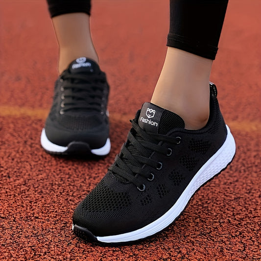 Leichte Damen-Sneaker, atmungsaktive Mesh-Schnür-Laufschuhe, Damenschuhe