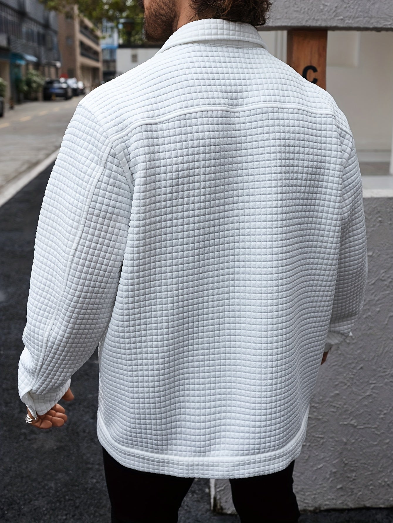 Herren-Übergrößen-Cargojacke mit Taschen und Kragen – Lässiger Stil, Herbst/Winter, lockere Passform