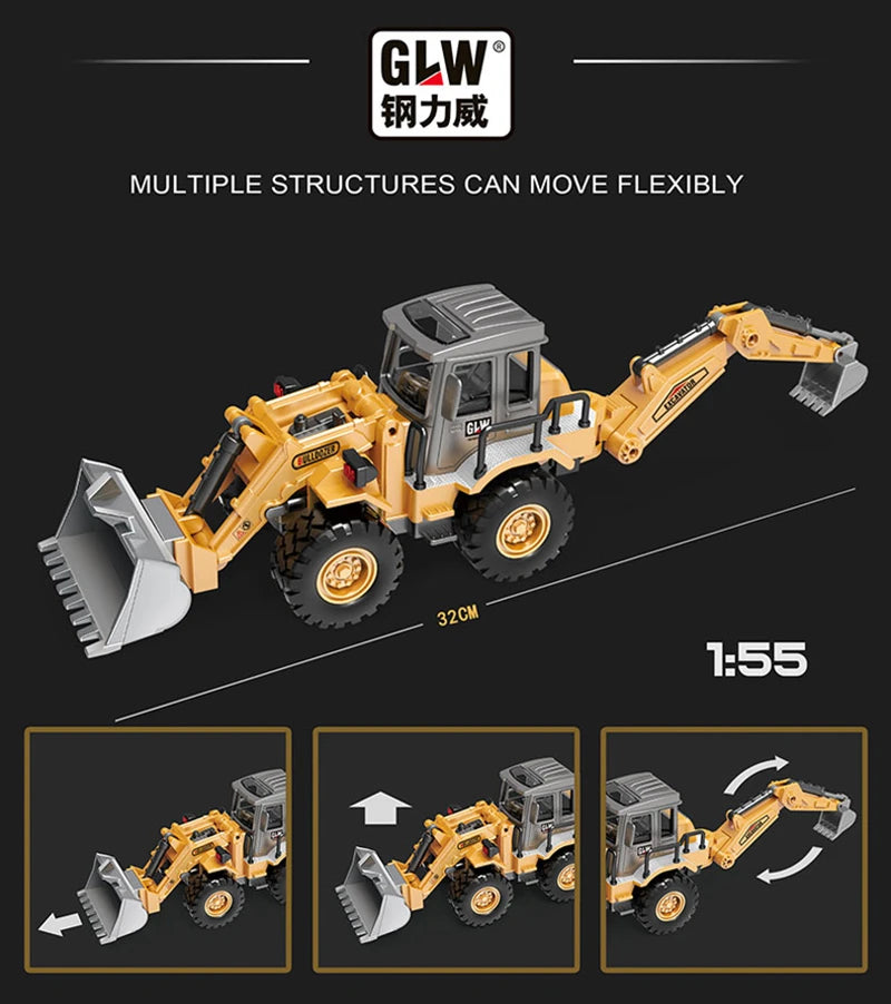 Spielzeug für Jungen – Legierungs-Traktor, Kinder-Bagger, Bulldozer, Miniatur-Kranwagen, Druckguss-Fahrzeug, landwirtschaftliches bzw. Baufahrzeug