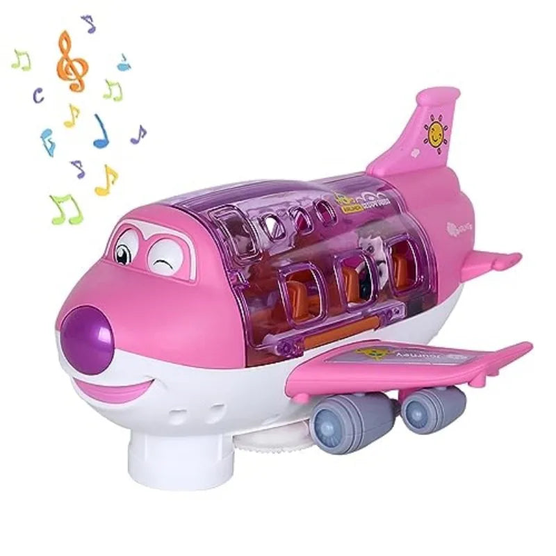 Kinderspielzeug – Elektrisches Flugzeug, Flugzeugmodell mit Musik, Simulationsspielzeug für Jungen, Kinder-Verkehrsspielzeug