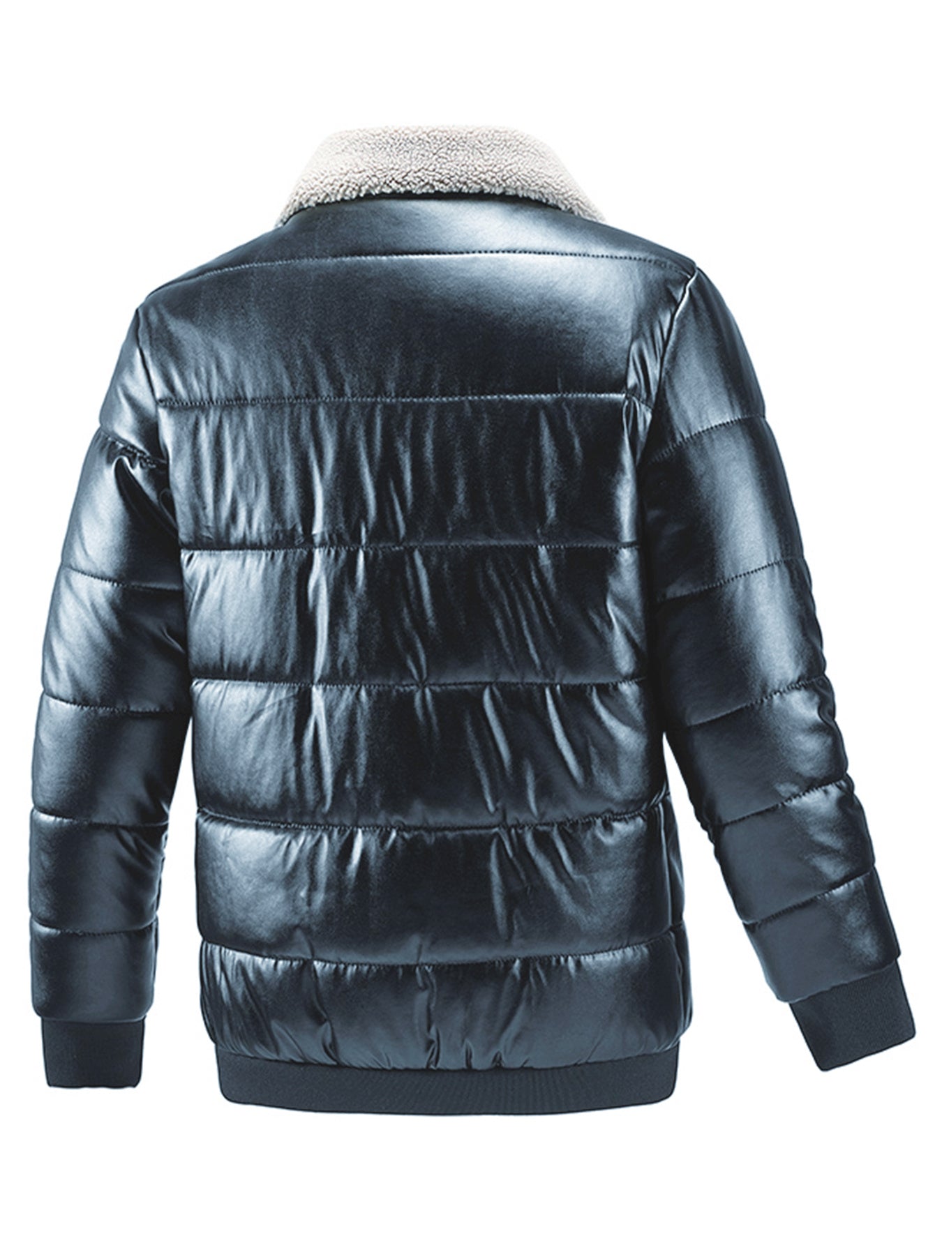 Herren Winterjacke in Heavy-Duty-Qualität – Schwarzer Kälteschutz-Mantel mit Reißverschlusstaschen, formell & elegant