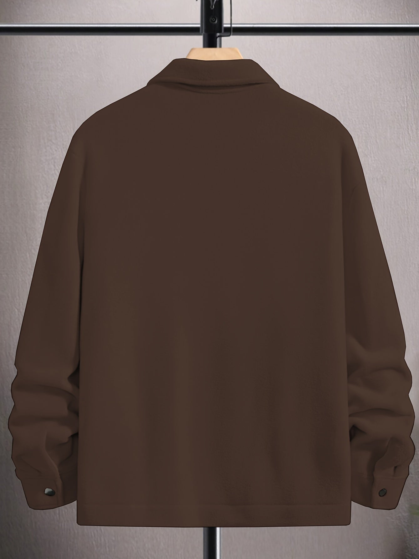 Herren Fashion-Klassik Fleecejacke – Mit umklappbarem Kragen und Druckknöpfen, weiches Strickfleece, lässig