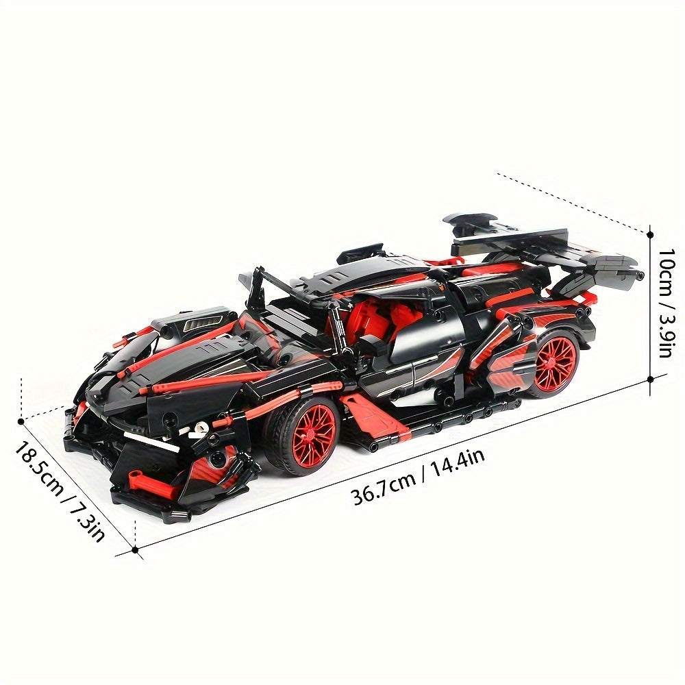 Bausatz für Erwachsene – Herausforderndes Rennwagen-Baukastenset, 1:14 Maßstab, 1391 Teile, Auto-Modellbau-Set, DIY-Spielzeug