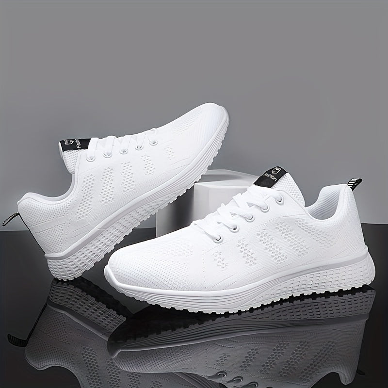 Leichte Damen-Sneaker, atmungsaktive Mesh-Schnür-Laufschuhe, Damenschuhe