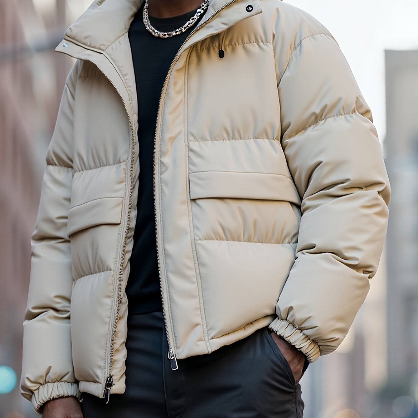 Herren-Winterjacke mit Kapuze – schwere Ausführung